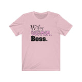 Wifey Dog Mom Boss FBC Unisex Jersey Short Sleeve Tee (Black Lettering)