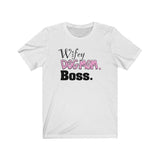 Wifey Dog Mom Boss FBC Unisex Jersey Short Sleeve Tee (Black Lettering)