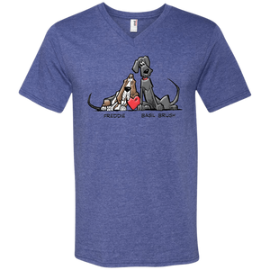 Tim's Freddie/Basil Love Anvil Men's Printed V-Neck T-Shirt - The Bloodhound Shop