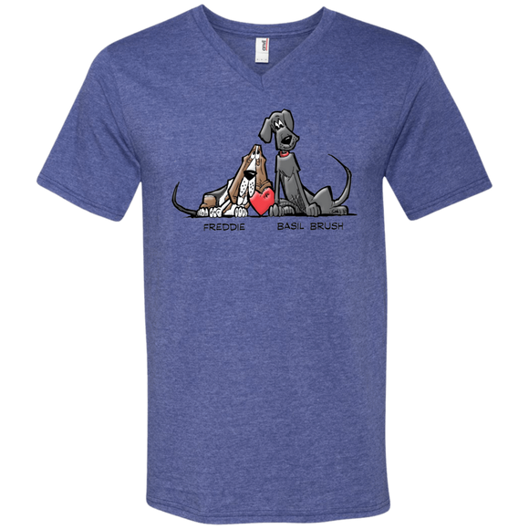 Tim's Freddie/Basil Love Anvil Men's Printed V-Neck T-Shirt - The Bloodhound Shop